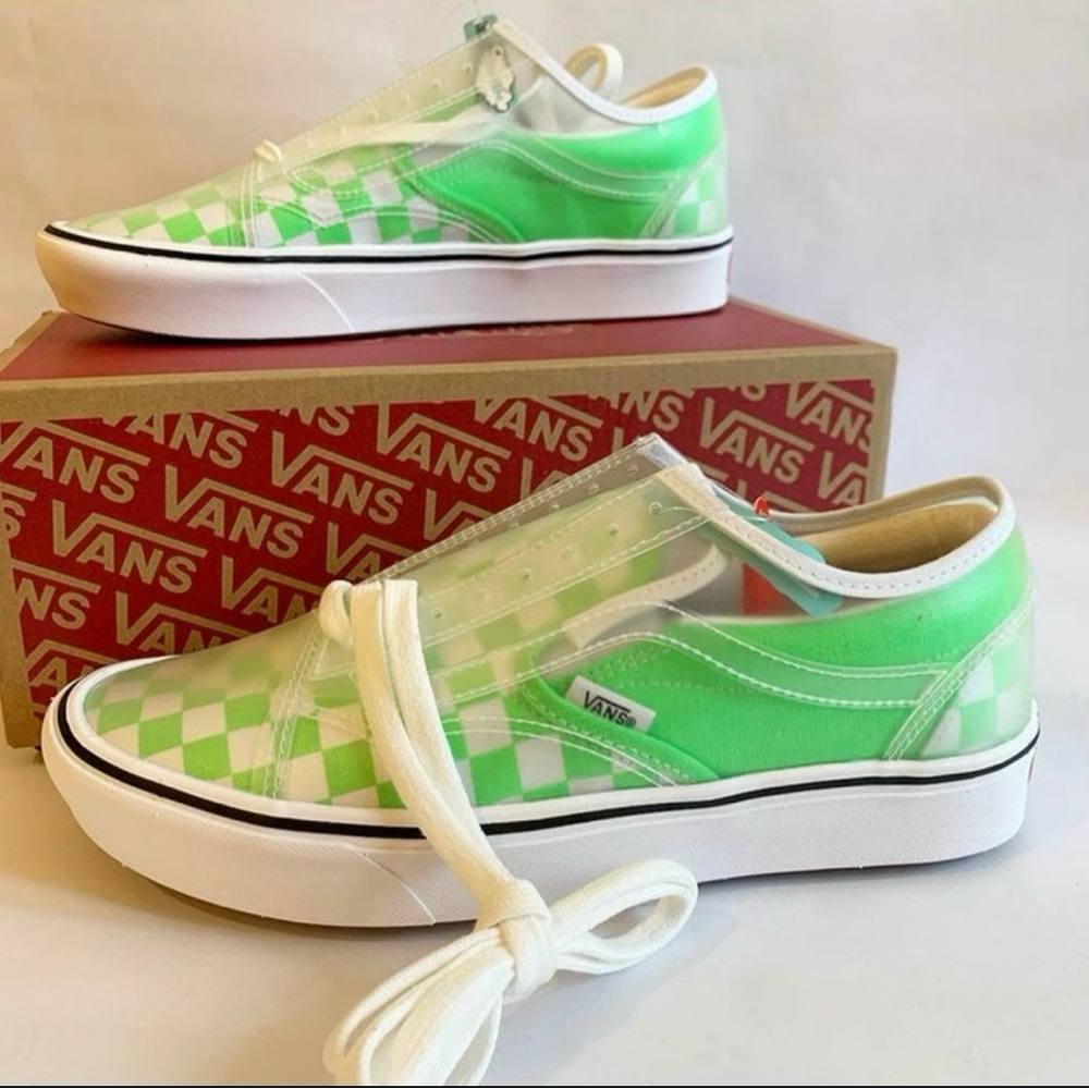 Vans Lime Green Checkered Shoes
